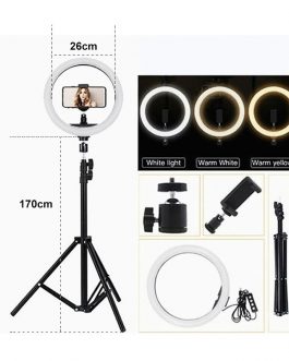 26cm LED Selfie Ring Light with Tripod Stand & Phone Holder